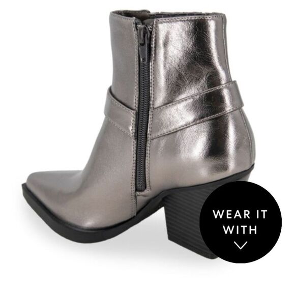 BCBG NWT WOMEN’S PEWTER BOOTS THE CASSIDY FITS TRUE TO SIZE THIS BOOT SIZE 6 - Picture 2 of 13